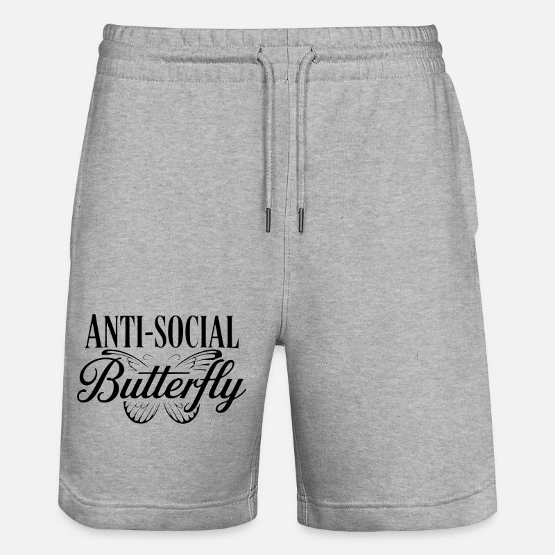Papillon antisocial - Short de jogging bio TRAINER Stanley/Stella unisexe - gris chiné