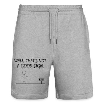 Nun, das ist kein gutes Zeichen-Hemd - Stanley/Stella Unisex Bio Joggingshorts Trainer  - Grau meliert - Vorne - Nik (191cm) & Marisol (170cm)