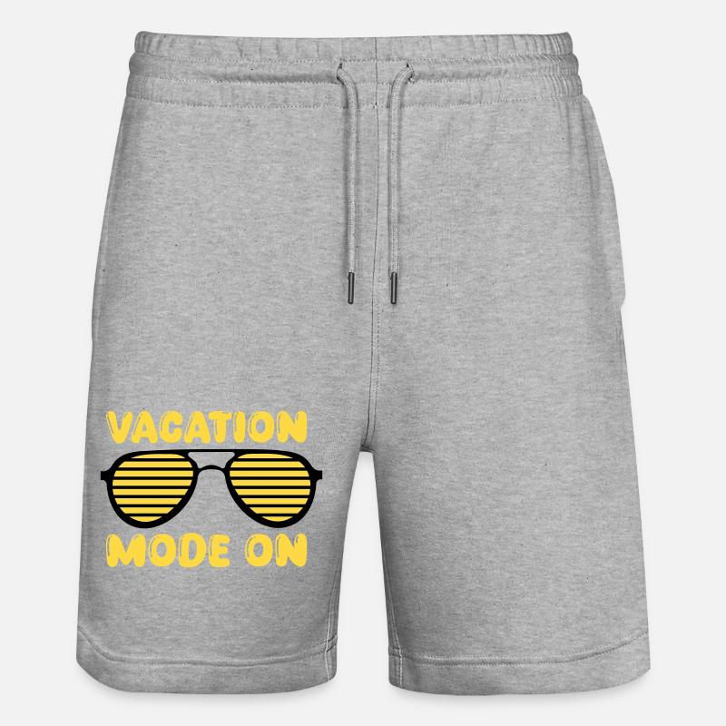 Vacation Mode On Retro - Stanley/Stella Unisex Bio Joggingshorts Trainer  - Grau meliert