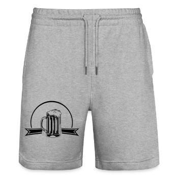 Bière - Short de jogging bio TRAINER Stanley/Stella unisexe - gris chiné - Devant - Nik (191cm) & Marisol (170cm)