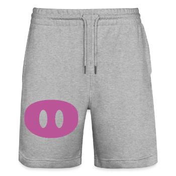 Schweineschnauze - Stanley/Stella Unisex Bio Joggingshorts Trainer  - Grau meliert - Vorne - Nik (191cm) & Marisol (170cm)
