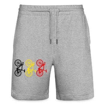 Cycling Belgium - Short de jogging bio TRAINER Stanley/Stella unisexe - gris chiné - Devant - Nik (191cm) & Marisol (170cm)