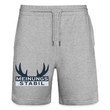 meinungsstabil Dickkopf Sturkopf Sturschädel stur - Stanley/Stella Unisex Bio Joggingshorts Trainer  - Grau meliert - Vorne - Nik (191cm) & Marisol (170cm)