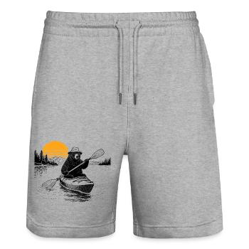 Kayak Bear - Short de jogging bio TRAINER Stanley/Stella unisexe - gris chiné - Devant - Nik (191cm) & Marisol (170cm)