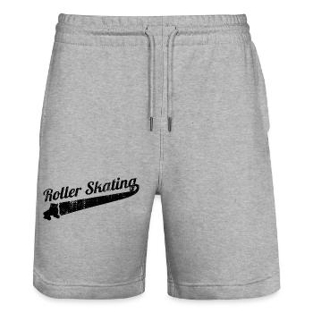 Roller - Short de jogging bio TRAINER Stanley/Stella unisexe - gris chiné - Devant - Nik (191cm) & Marisol (170cm)