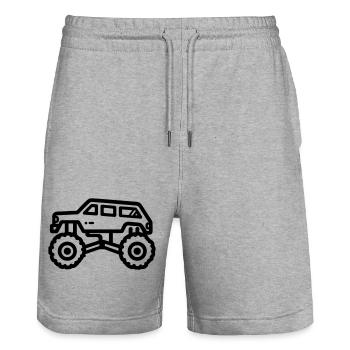 monster truck - Short de jogging bio TRAINER Stanley/Stella unisexe - gris chiné - Devant - Nik (191cm) & Marisol (170cm)