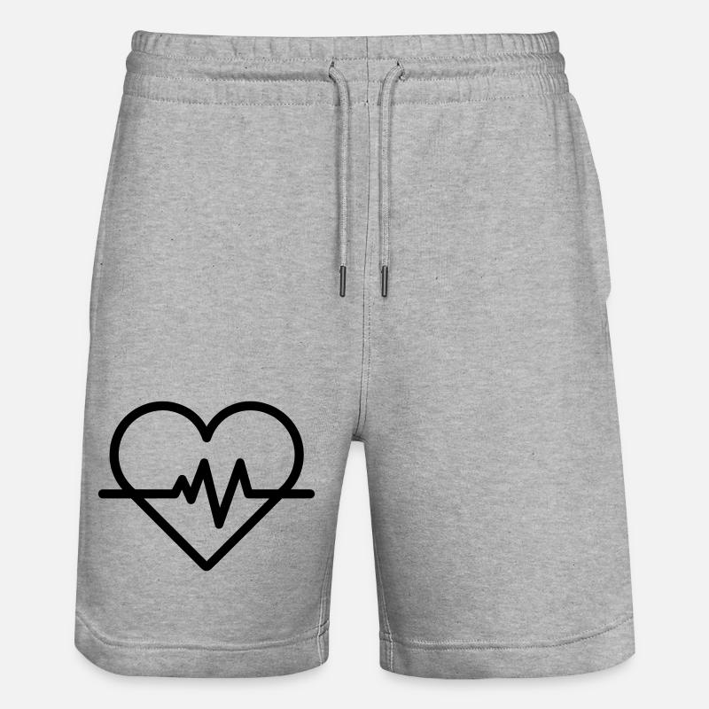 rythme cardiaque - Short de jogging bio TRAINER Stanley/Stella unisexe - gris chiné