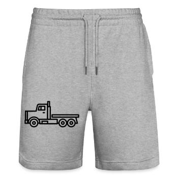 Lkw - Stanley/Stella Unisex Bio Joggingshorts Trainer  - Grau meliert - Vorne - Nik (191cm) & Marisol (170cm)