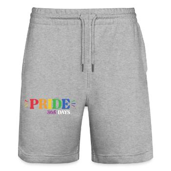 LGBT-Pride-Monat – Pride 365 Tage - Stanley/Stella Unisex Bio Joggingshorts Trainer  - Grau meliert - Vorne - Nik (191cm) & Marisol (170cm)