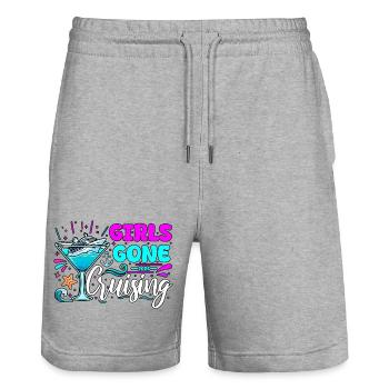 Girls Gone Cruising 2026 Family Vacation Trip - Stanley/Stella Trainer Unisex Organic Jogging Shorts - heather grey - Front - Nik (191cm) & Marisol (170cm)