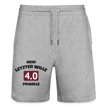 Mein-letzter-wille - Stanley/Stella Unisex Bio Joggingshorts Trainer  - Grau meliert - Vorne - Nik (191cm) & Marisol (170cm)