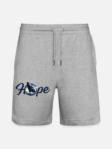 Hope ! Whale - Unforgotten - Stanley/Stella Trainer Unisex Organic Jogging Shorts - heather grey