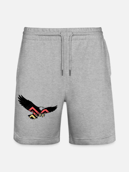 Adler Germany Fan Flag - Stanley/Stella Trainer Unisex Organic Jogging Shorts - heather grey