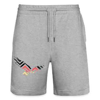 Abstrakter Adler Deutschland Fan - Stanley/Stella Unisex Bio Joggingshorts Trainer  - Grau meliert - Vorne - Nik (191cm) & Marisol (170cm)