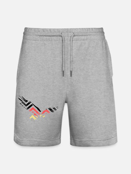Abstract Eagle Germany Fan - Stanley/Stella Trainer Unisex Organic Jogging Shorts - heather grey