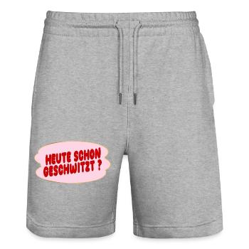 Schwitzen - Stanley/Stella Unisex Bio Joggingshorts Trainer  - Grau meliert - Vorne - Nik (191cm) & Marisol (170cm)