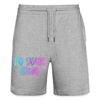 Un souffle néon motivant : Faites ce que vous voulez - Short de jogging bio TRAINER Stanley/Stella unisexe - gris chiné - Devant - Nik (191cm) & Marisol (170cm)