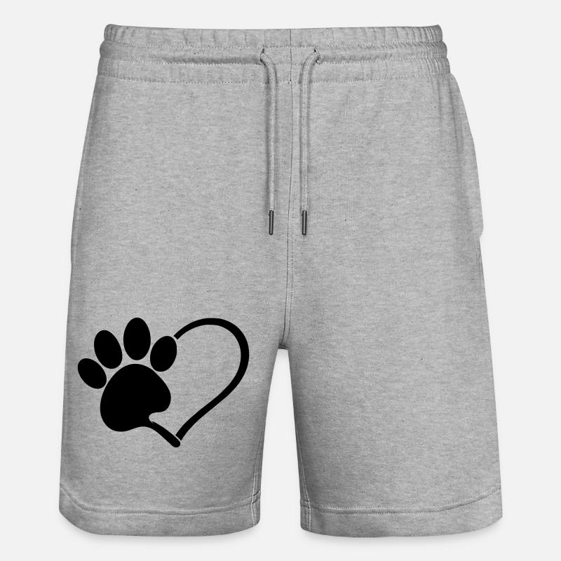 Hunde liebe - Stanley/Stella Unisex Bio Joggingshorts Trainer  - Grau meliert