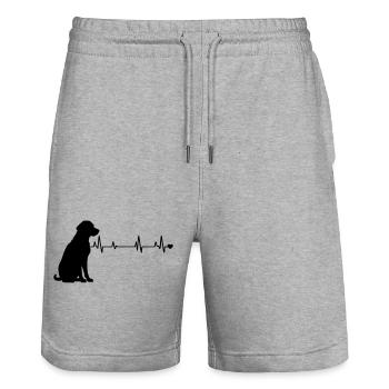 Chien - Short de jogging bio TRAINER Stanley/Stella unisexe - gris chiné - Devant - Nik (191cm) & Marisol (170cm)