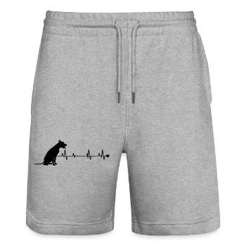 Chien - Short de jogging bio TRAINER Stanley/Stella unisexe - gris chiné - Devant - Nik (191cm) & Marisol (170cm)