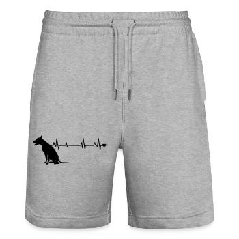 Chien - Short de jogging bio TRAINER Stanley/Stella unisexe - gris chiné - Devant - Nik (191cm) & Marisol (170cm)
