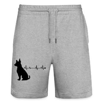 Chien - Short de jogging bio TRAINER Stanley/Stella unisexe - gris chiné - Devant - Nik (191cm) & Marisol (170cm)