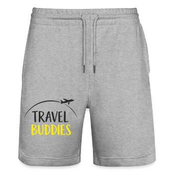 Travel buddies - Stanley/Stella Unisex Bio Joggingshorts Trainer  - Grau meliert - Vorne - Nik (191cm) & Marisol (170cm)