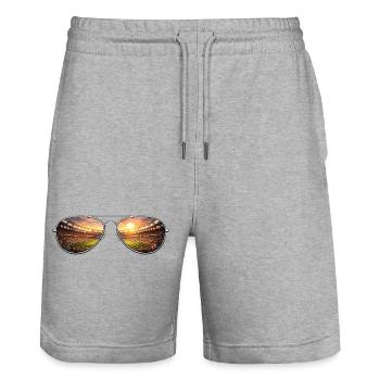 Lunettes de soleil de stade - Short de jogging bio TRAINER Stanley/Stella unisexe - gris chiné - Devant - Nik (191cm) & Marisol (170cm)