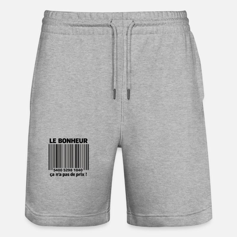 Barcodes Noirs et Blancs - Short de jogging bio TRAINER Stanley/Stella unisexe - gris chiné