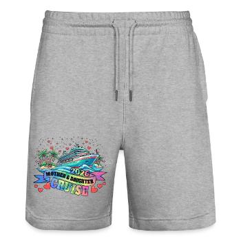 Mother Daughter Cruise Family Vacation Cruising - Stanley/Stella Trainer Unisex Organic Jogging Shorts - heather grey - Front - Nik (191cm) & Marisol (170cm)