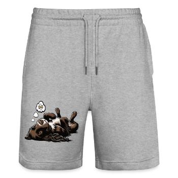 Münsterländer Münsterländerbesitzer Münsterhund - Stanley/Stella Unisex Bio Joggingshorts Trainer  - Grau meliert - Vorne - Nik (191cm) & Marisol (170cm)