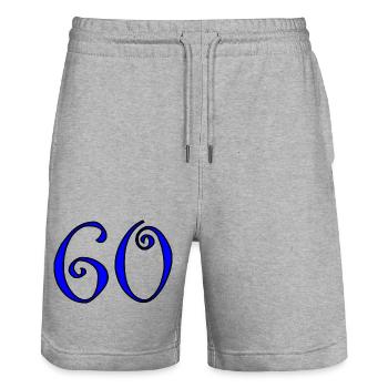 60. 60 JAHRE. 60-JÄHRIGES JUBILÄUM. 60. GEBURTSTAG. - Stanley/Stella Unisex Bio Joggingshorts Trainer  - Grau meliert - Vorne - Nik (191cm) & Marisol (170cm)