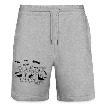 Mouette drôle Maman Maman Vie océanique Oiseau de la fête des mères - Short de jogging bio TRAINER Stanley/Stella unisexe - gris chiné - Devant - Nik (191cm) & Marisol (170cm)