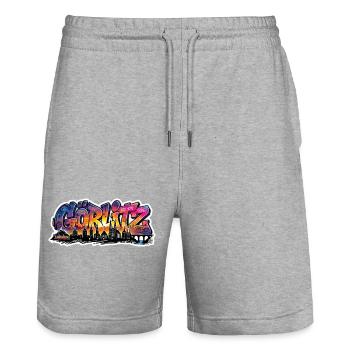 Görlitz  Skyline Graffiti-Sehenswürdigkeiten - Stanley/Stella Unisex Bio Joggingshorts Trainer  - Grau meliert - Vorne - Nik (191cm) & Marisol (170cm)