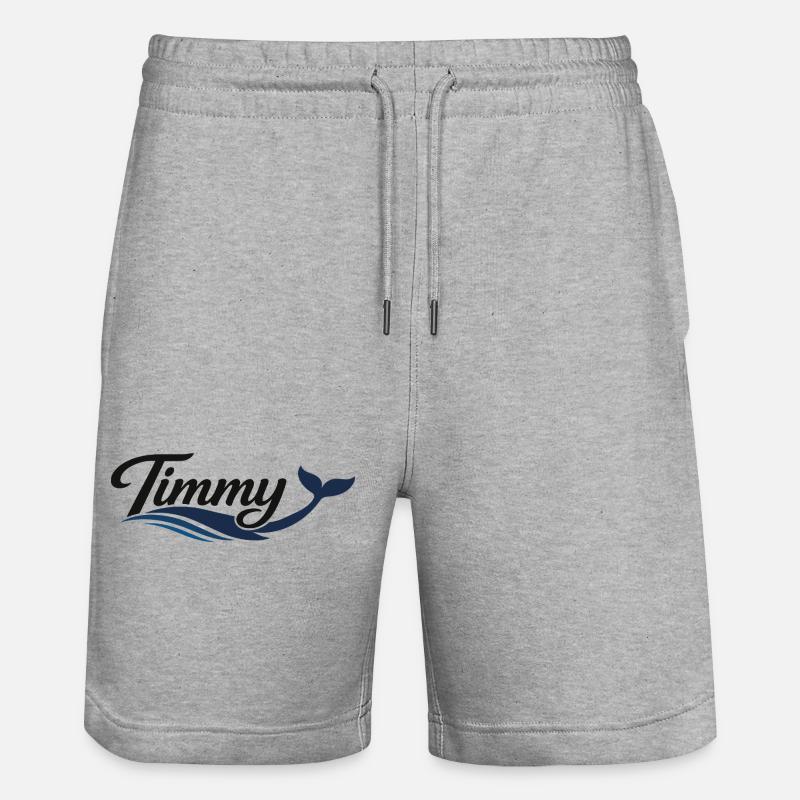 Timmy Wal Ondes typographiques - Short de jogging bio TRAINER Stanley/Stella unisexe - gris chiné