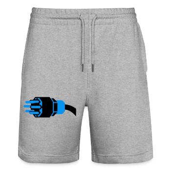 Starkstrom Stecker Elektriker - Stanley/Stella Unisex Bio Joggingshorts Trainer  - Grau meliert - Vorne - Nik (191cm) & Marisol (170cm)