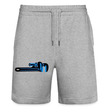Rohrzange Werkzeug Klempner - Stanley/Stella Unisex Bio Joggingshorts Trainer  - Grau meliert - Vorne - Nik (191cm) & Marisol (170cm)