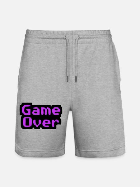  Game Over Pixel Retro - Stanley/Stella Unisex Bio Joggingshorts Trainer  - Grau meliert