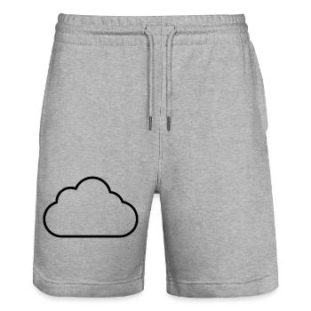 Cloud outline - Stanley/Stella Trainer Unisex Organic Jogging Shorts - heather grey - Front - Nik (191cm) & Marisol (170cm)