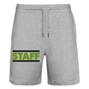 Police en vieillissement du bâton vert - Short de jogging bio TRAINER Stanley/Stella unisexe - gris chiné - Devant - Nik (191cm) & Marisol (170cm)