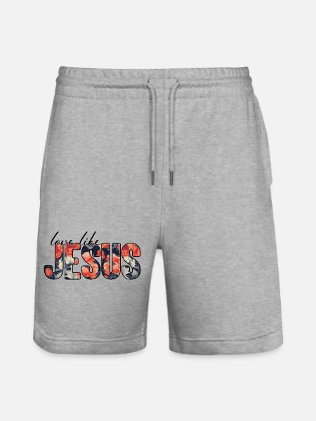 Floral Jesus - Stanley/Stella Trainer Unisex Organic Jogging Shorts - heather grey