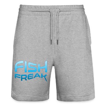 FISH FREAK Aquatische Typografie - Stanley/Stella Unisex Bio Joggingshorts Trainer  - Grau meliert - Vorne - Nik (191cm) & Marisol (170cm)