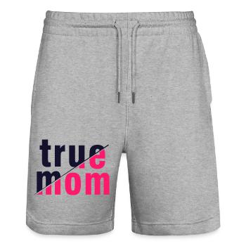 True Mom Mother Love Authenticity Art - Stanley/Stella Trainer Unisex Organic Jogging Shorts - heather grey - Front - Nik (191cm) & Marisol (170cm)