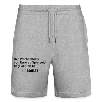 Wechselkurs - Stanley/Stella Unisex Bio Joggingshorts Trainer  - Grau meliert - Vorne - Nik (191cm) & Marisol (170cm)