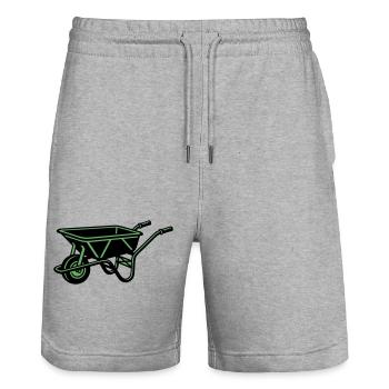 Wheelbarrow Garden Construction Tool - Stanley/Stella Trainer Unisex Organic Jogging Shorts - heather grey - Front - Nik (191cm) & Marisol (170cm)