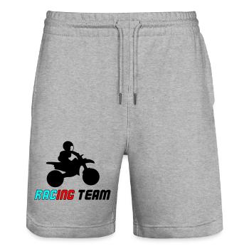 Racing Neon Typo Sprint - Stanley/Stella Unisex Bio Joggingshorts Trainer  - Grau meliert - Vorne - Nik (191cm) & Marisol (170cm)