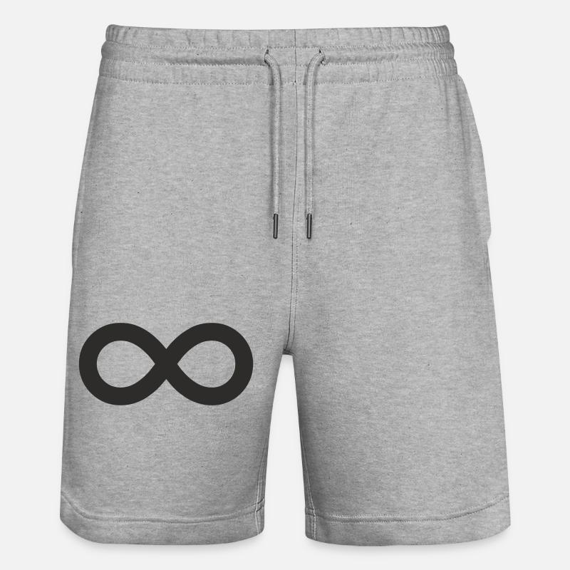 Unendlichkeitszeichen – Minimalistisches Infinity  - Stanley/Stella Unisex Bio Joggingshorts Trainer  - Grau meliert