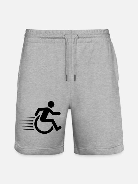 Wheelchair user on the move # - Stanley/Stella Trainer Unisex Organic Jogging Shorts - heather grey