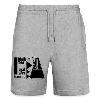 Metronom Bleib im Takt - Musiker Pianist Drummer - Stanley/Stella Unisex Bio Joggingshorts Trainer  - Grau meliert - Vorne - Nik (191cm) & Marisol (170cm)