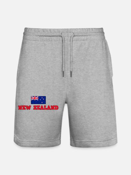 New Zealand NZ New Zealander - Stanley/Stella Trainer Unisex Organic Jogging Shorts - heather grey